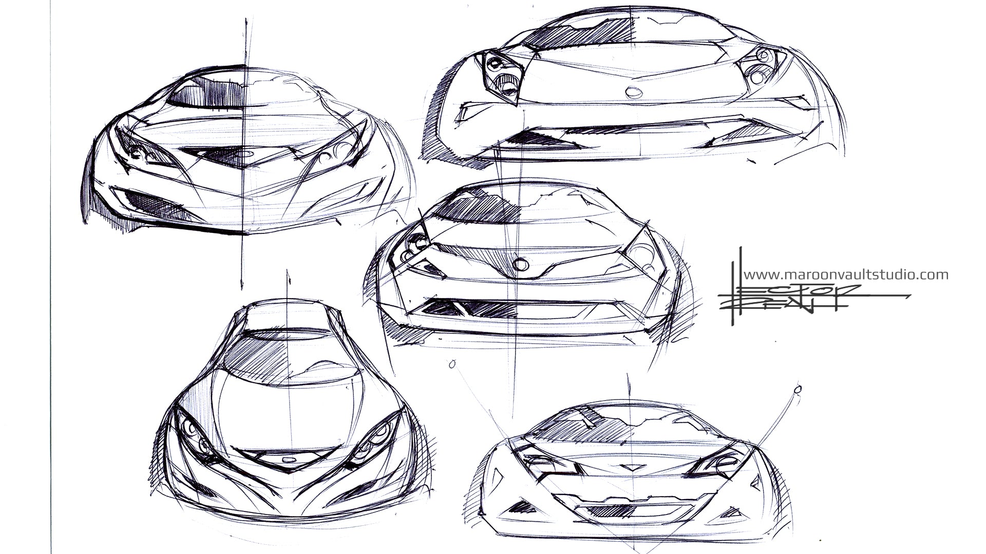 Car Design Front End Sketch Trick