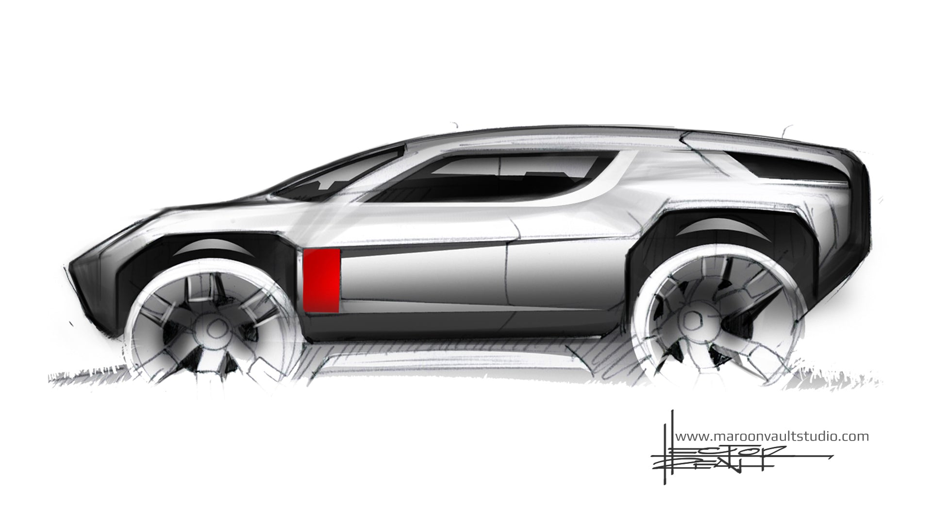 Side View Sport Crossover Sketch