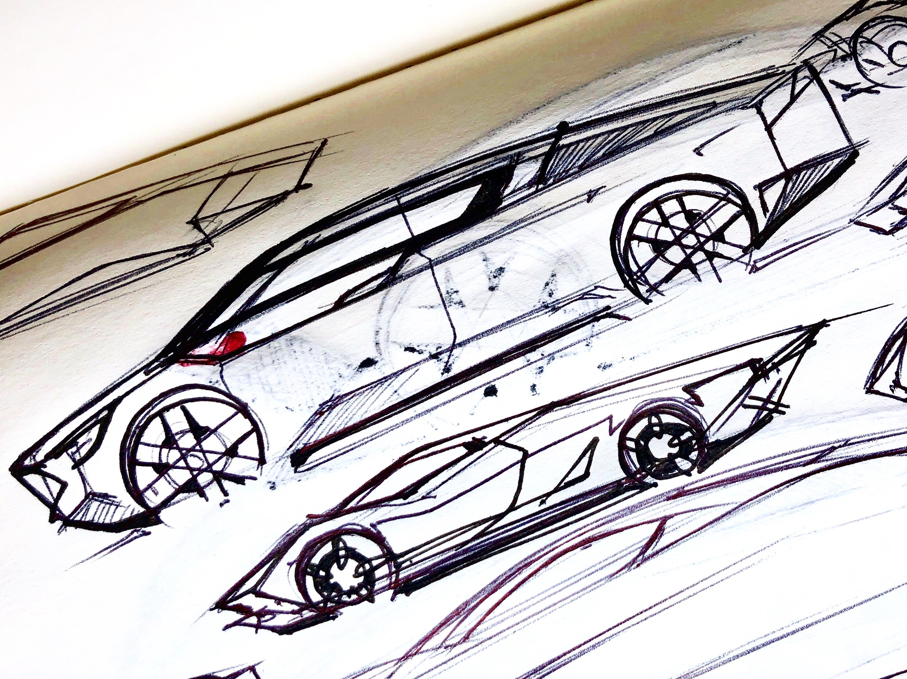 Sports Car Ideation | Ink & Marker