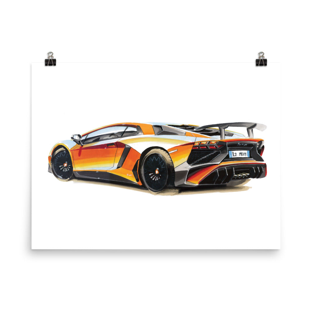 Aventador | Poster - Reproduction of Original Artwork by Our Designers - MAROON VAULT STUDIO