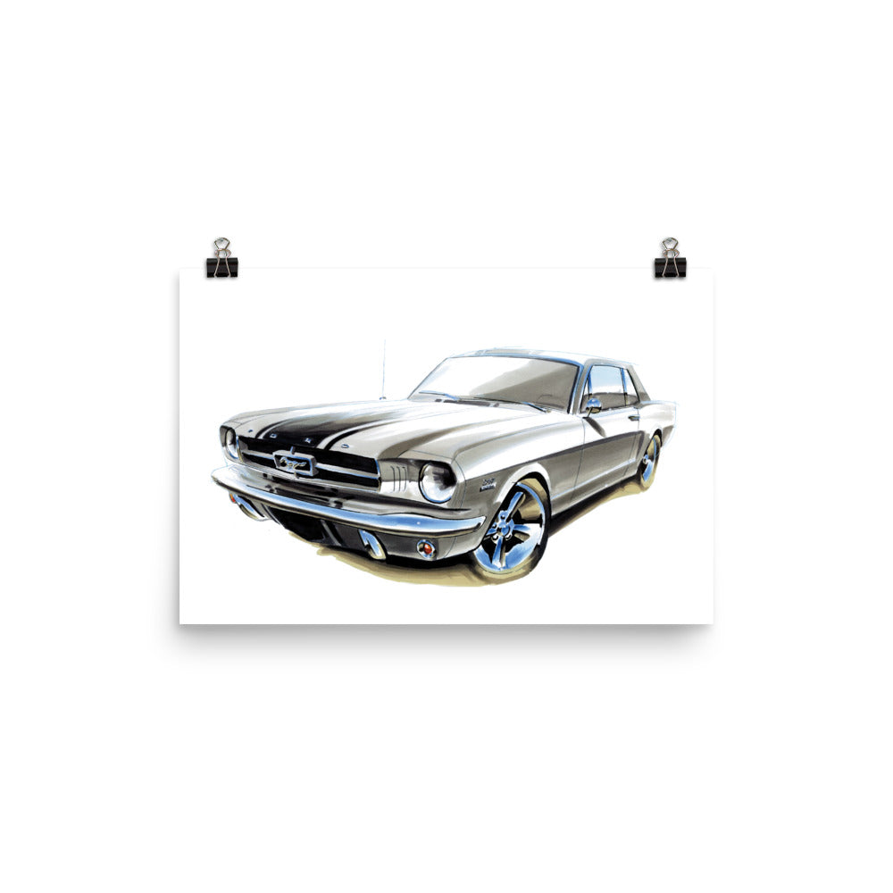 Classic Mustang | Poster - Reproduction of Original Artwork by Our Designers - MAROON VAULT STUDIO