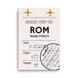 Rome Luggage Tag | Canvas Print - MAROON VAULT STUDIO
