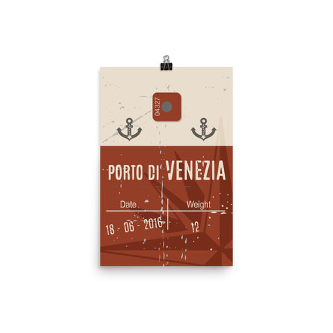 Porto Di Venezia Luggage Tag | Poster - Photo Quality Paper - MAROON VAULT STUDIO