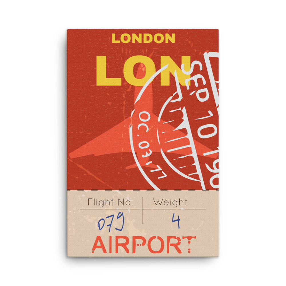London Luggage Tag | Canvas Print - MAROON VAULT STUDIO