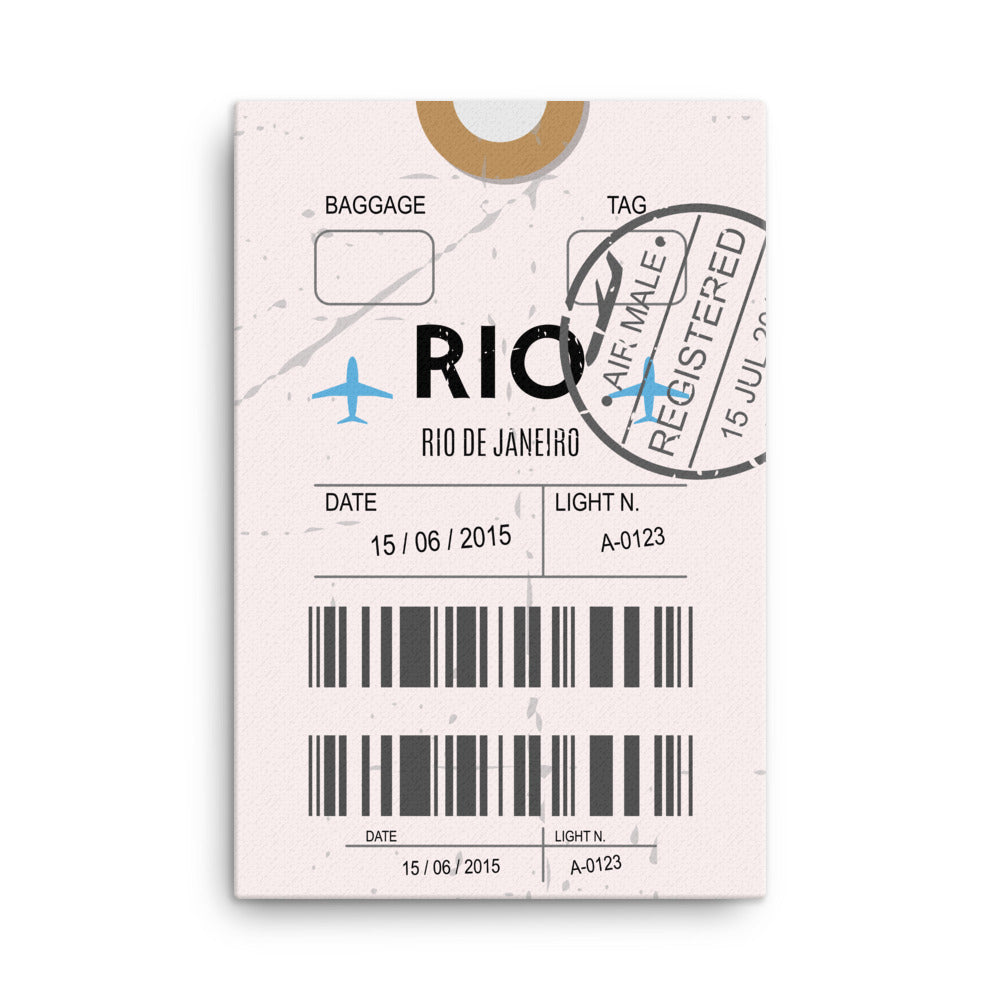 Rio De Janeiro Luggage Tag | Canvas Print - MAROON VAULT STUDIO