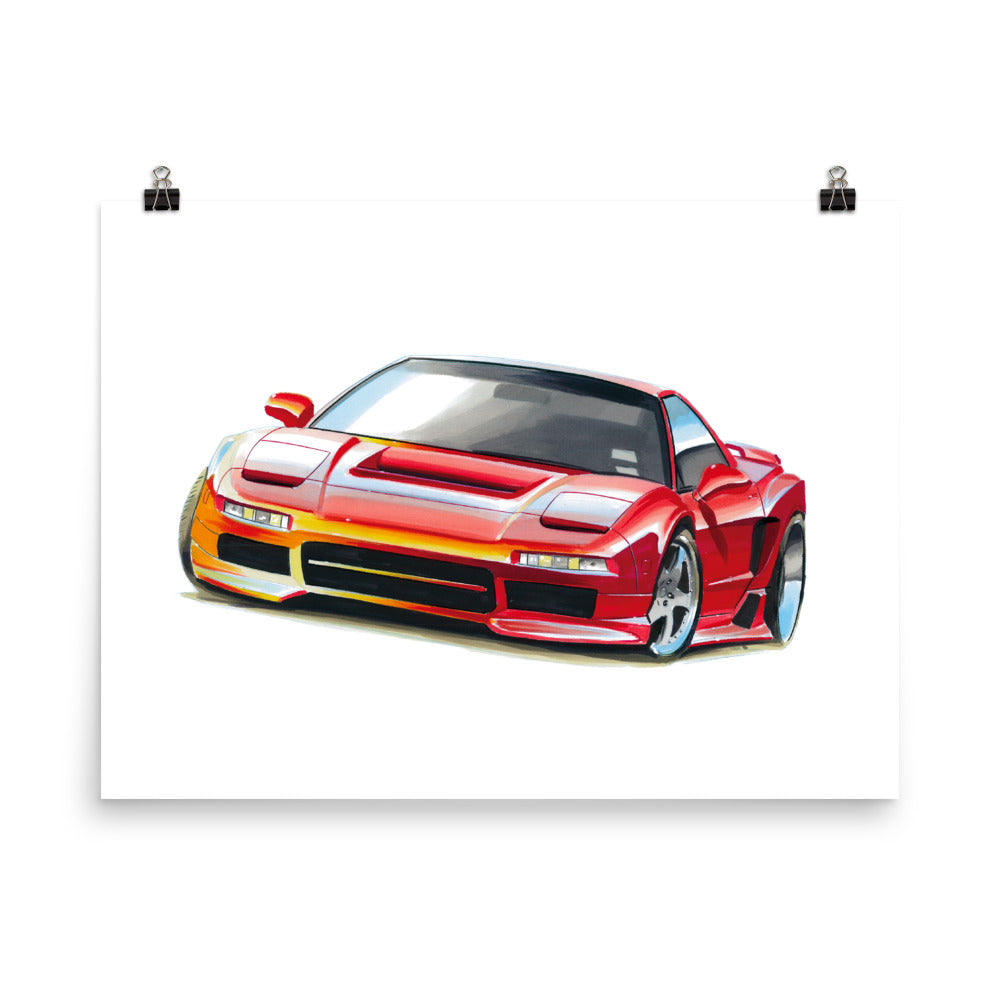 NSX - Red | Poster - Reproduction of Original Artwork by Our Designers - MAROON VAULT STUDIO