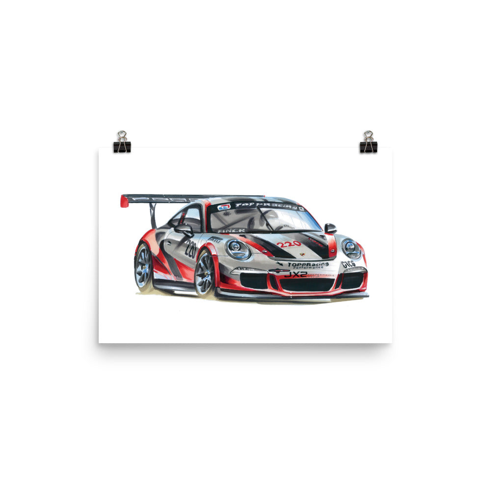 911 Cup Car | Poster - Reproduction of Original Artwork by Our Designers - MAROON VAULT STUDIO