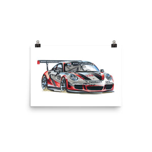 911 Cup Car | Poster - Reproduction of Original Artwork by Our Designers - MAROON VAULT STUDIO
