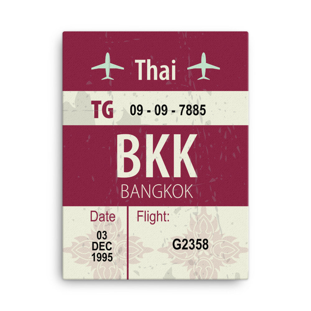Bangkok Luggage Tag | Canvas Print - MAROON VAULT STUDIO