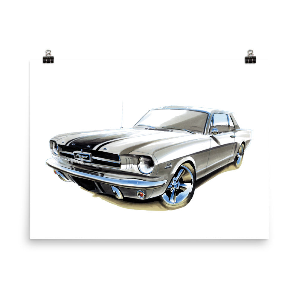 Classic Mustang | Poster - Reproduction of Original Artwork by Our Designers - MAROON VAULT STUDIO