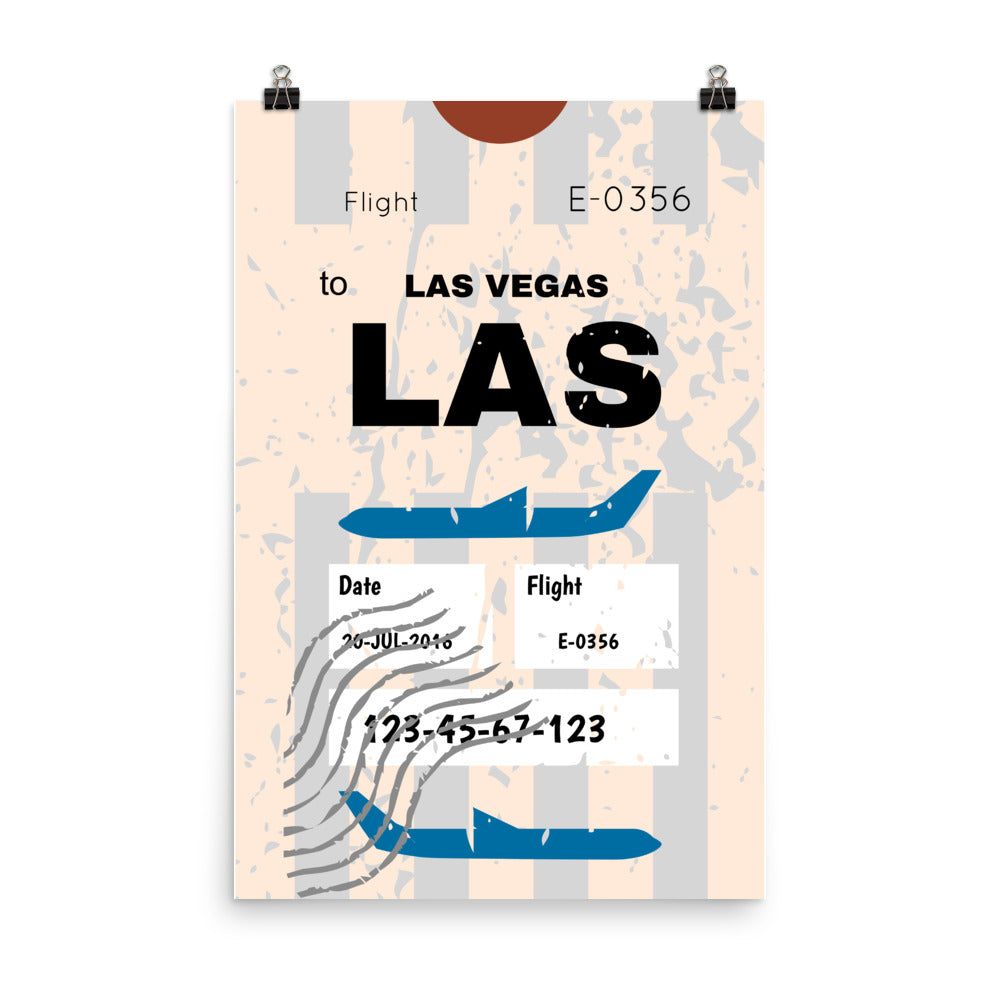 Las Vegas Luggage Tag | Poster - Photo Quality Paper - MAROON VAULT STUDIO
