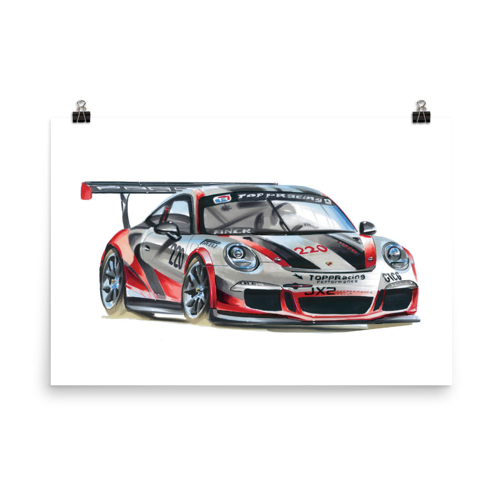 911 Cup Car | Poster - Reproduction of Original Artwork by Our Designers - MAROON VAULT STUDIO