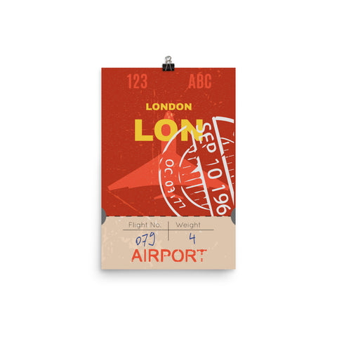 London Luggage Tag | Poster - Photo Quality Paper - MAROON VAULT STUDIO