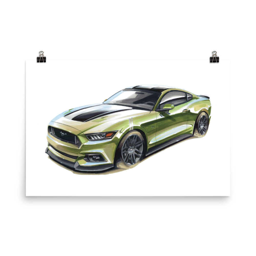 Mustang | Poster - Reproduction of Original Artwork by Our Designers - MAROON VAULT STUDIO