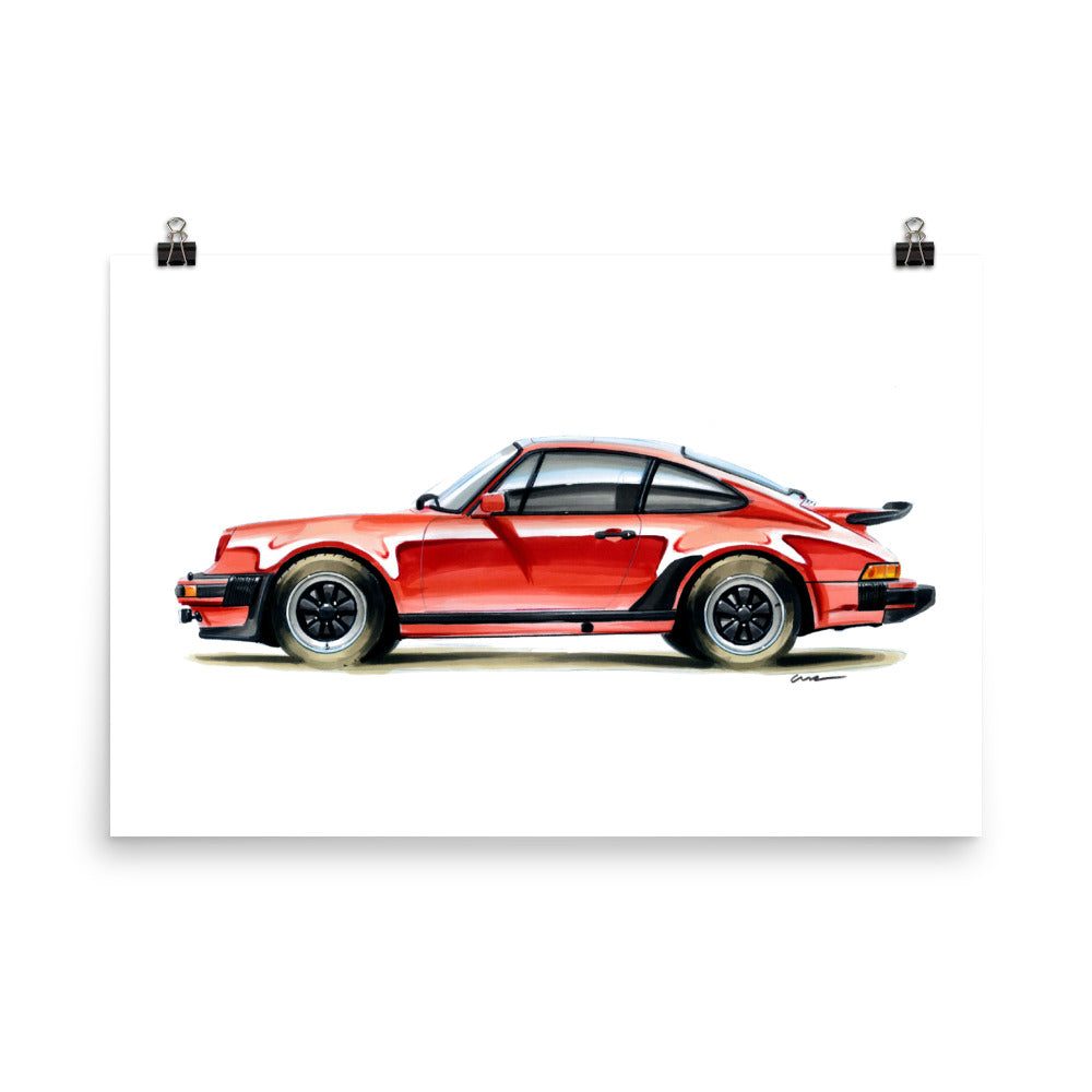 Classic 911 - Red | Poster - Reproduction of Original Artwork by Our Designers - MAROON VAULT STUDIO