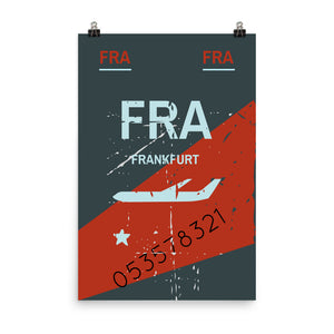 Frankfurt Luggage Tag | Poster - Photo Quality Paper - MAROON VAULT STUDIO