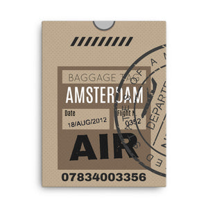 Amsterdam Luggage Tag | Canvas Print - MAROON VAULT STUDIO