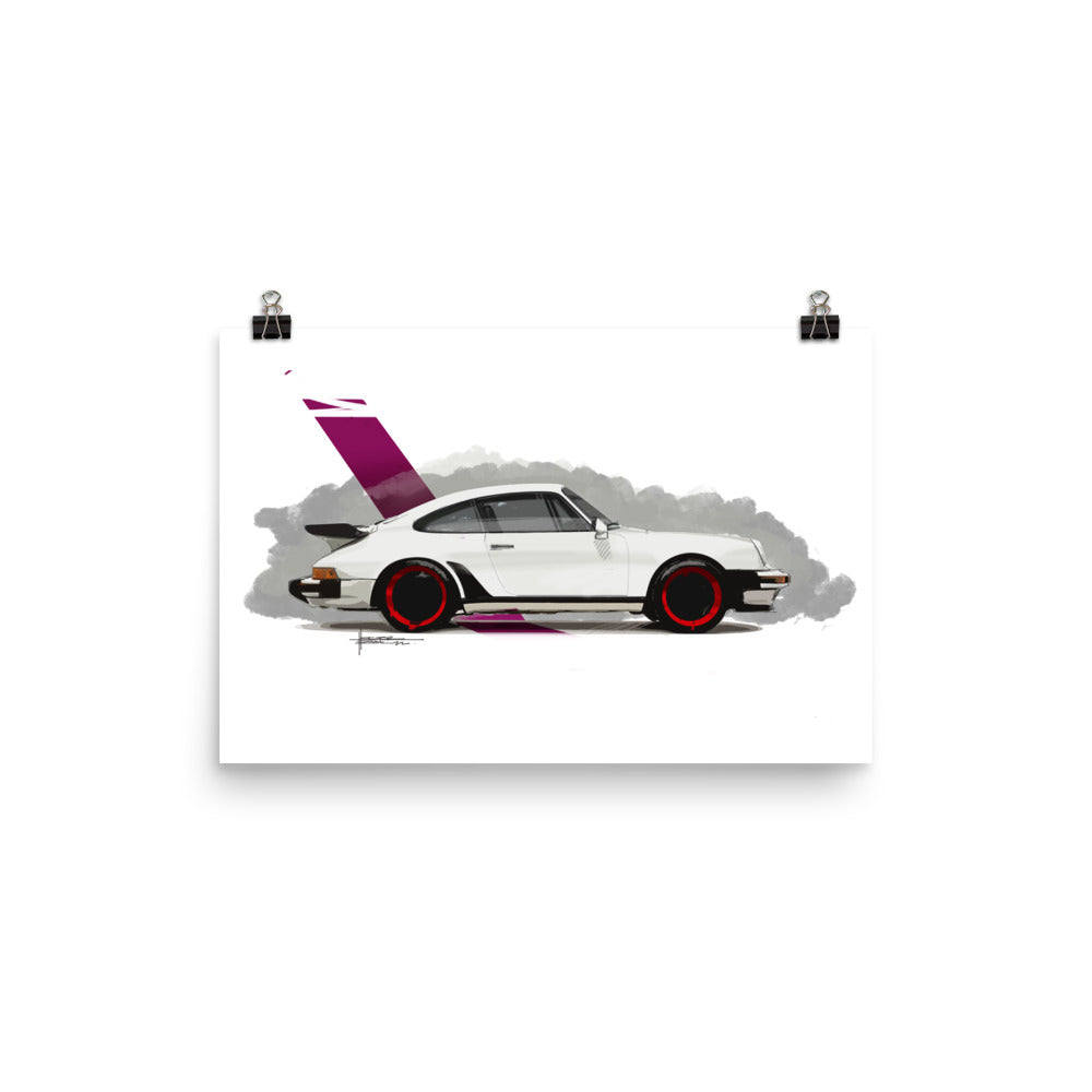 Classic 911 - White | Poster - Reproduction of our Original Artwork by Our Designers - MAROON VAULT STUDIO