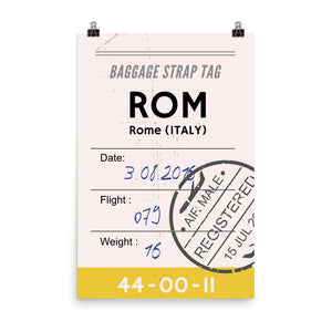 Rome Luggage Tag | Poster - Photo Quality Paper - MAROON VAULT STUDIO