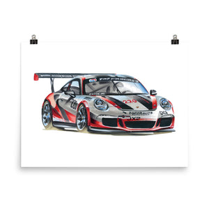 911 Cup Car | Poster - Reproduction of Original Artwork by Our Designers - MAROON VAULT STUDIO