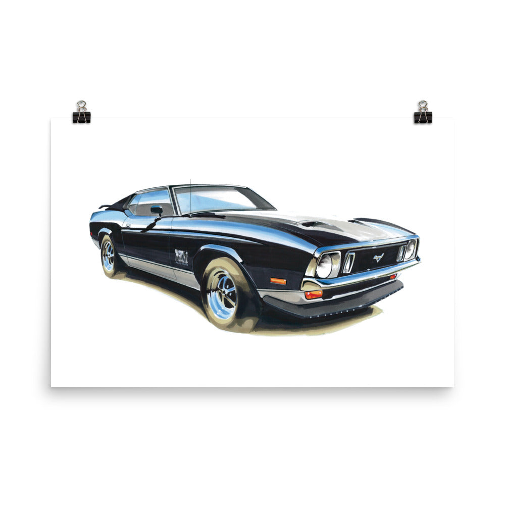 Mustang Mach 1 | Poster - Reproduction of Original Artwork by Our Designers - MAROON VAULT STUDIO