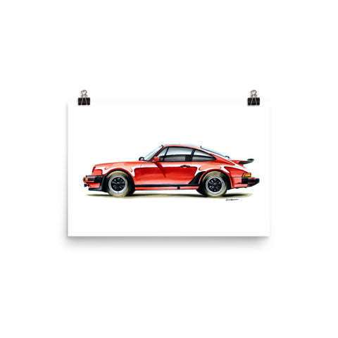Classic 911 - Red | Poster - Reproduction of Original Artwork by Our Designers - MAROON VAULT STUDIO