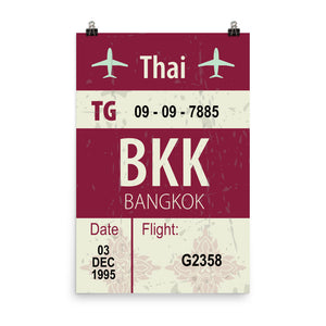 Bangkok Luggage Tag | Poster - Photo Paper - MAROON VAULT STUDIO
