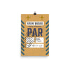 Paris Luggage Tag | Poster - Photo Quality Paper - MAROON VAULT STUDIO