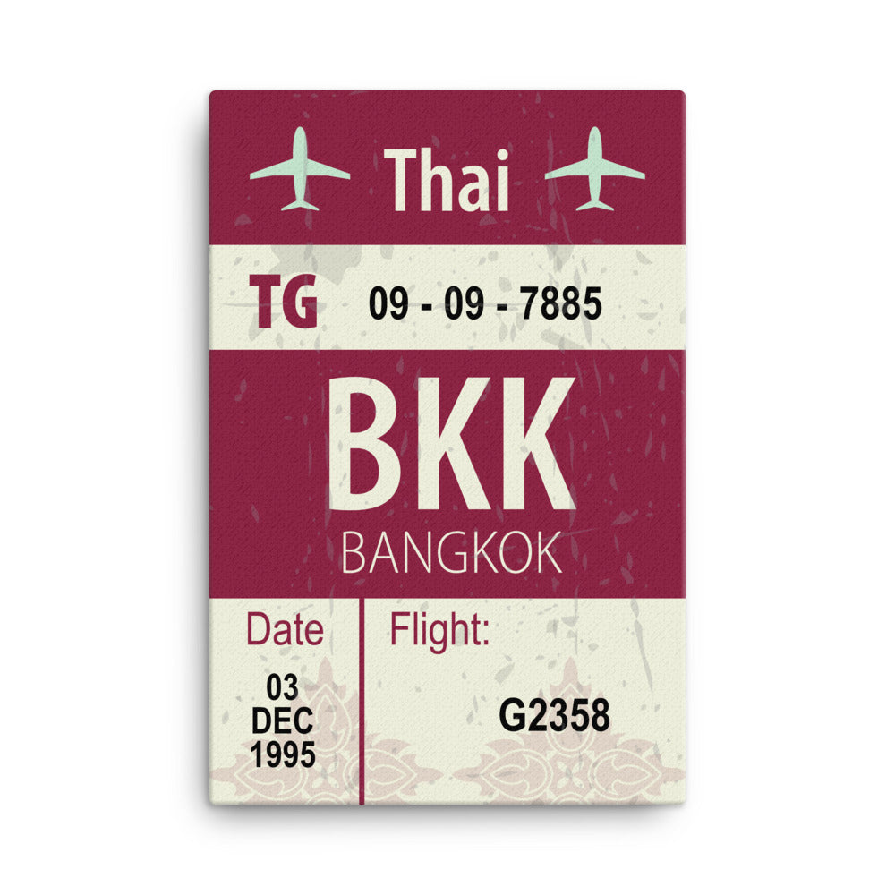 Bangkok Luggage Tag | Canvas Print - MAROON VAULT STUDIO