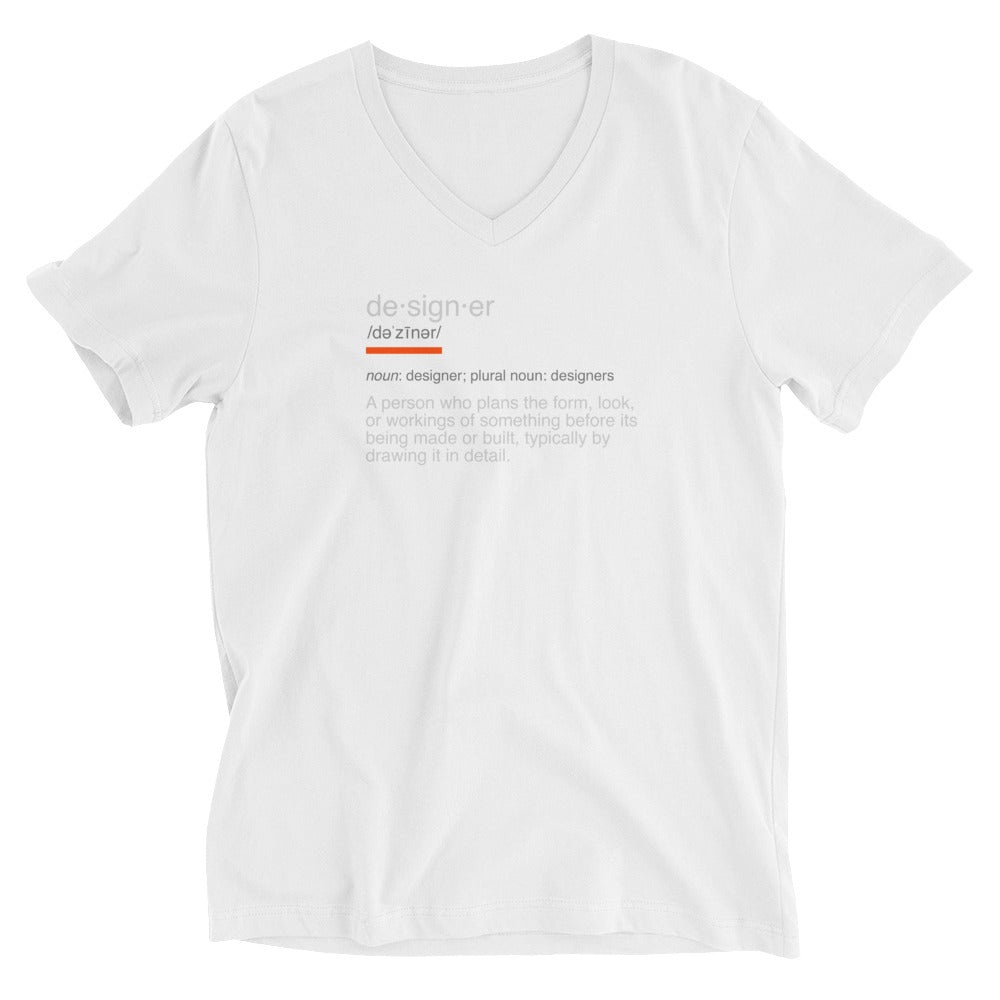 Designer Definition | Unisex Short Sleeve V-Neck T-Shirt - MODERN FIT - MAROON VAULT STUDIO
