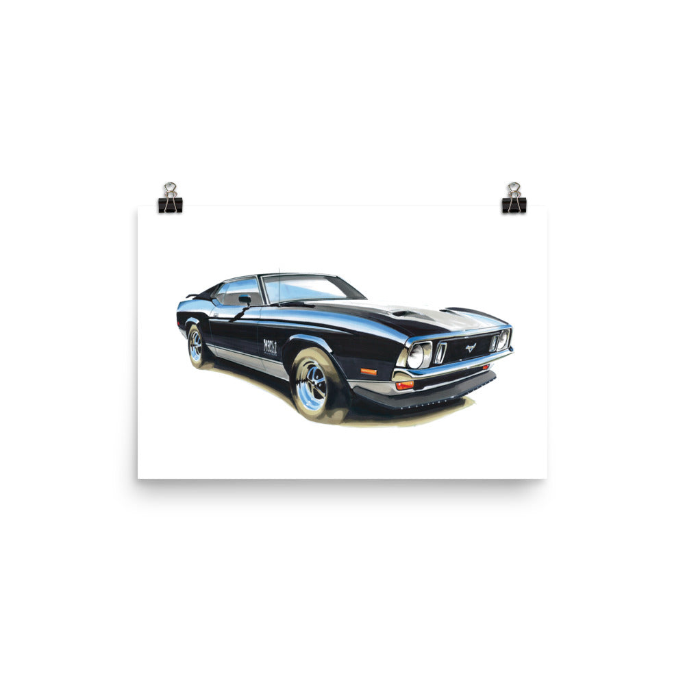 Mustang Mach 1 | Poster - Reproduction of Original Artwork by Our Designers - MAROON VAULT STUDIO