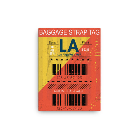 Los Angeles Luggage Tag | Canvas Print - MAROON VAULT STUDIO