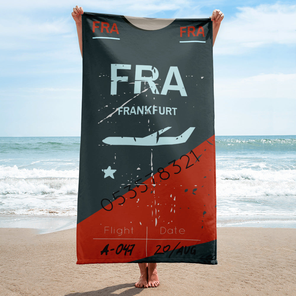 Frankfurt Luggage Tag | Beach Towel - MAROON VAULT STUDIO