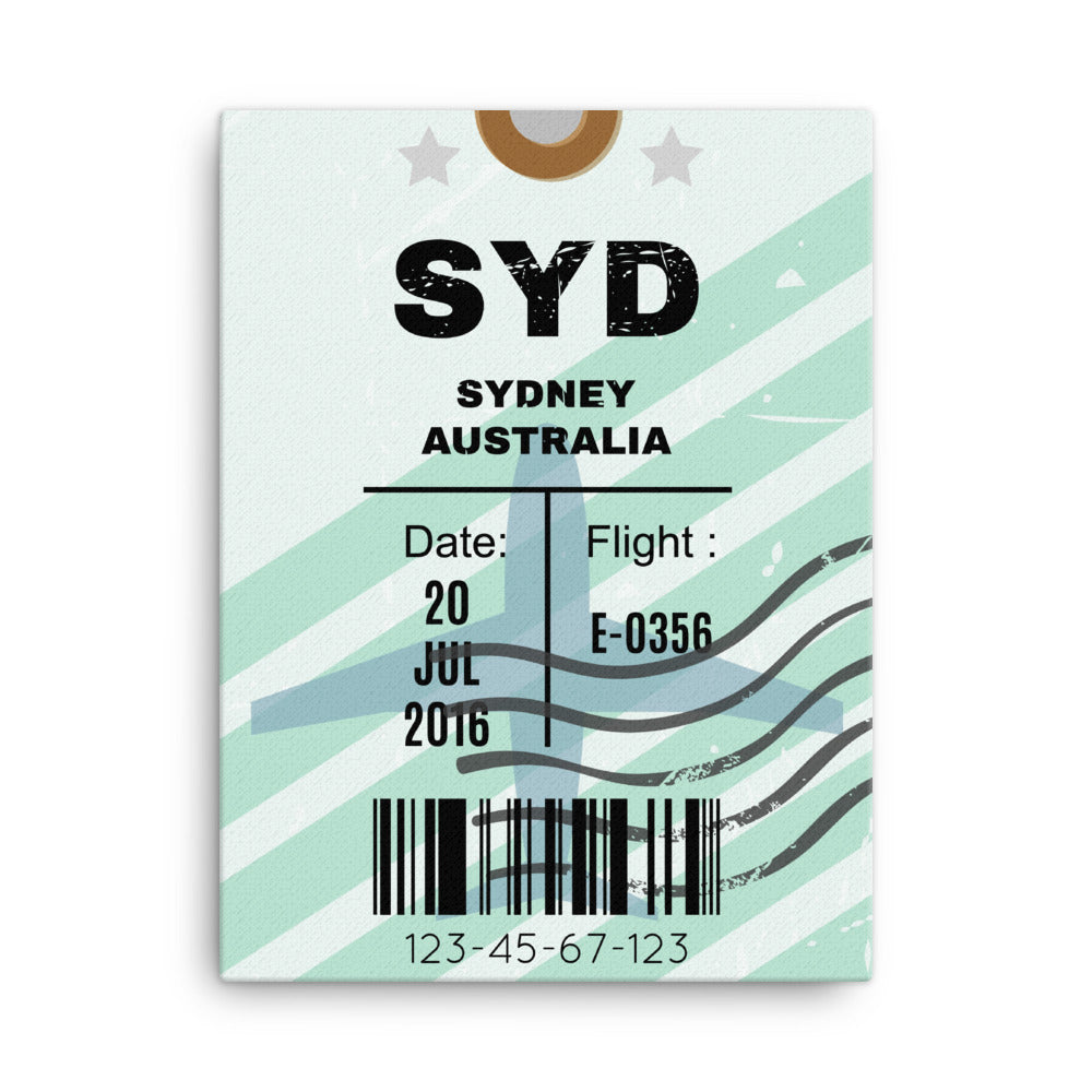 Sydney Luggage Tag | Canvas Print - MAROON VAULT STUDIO