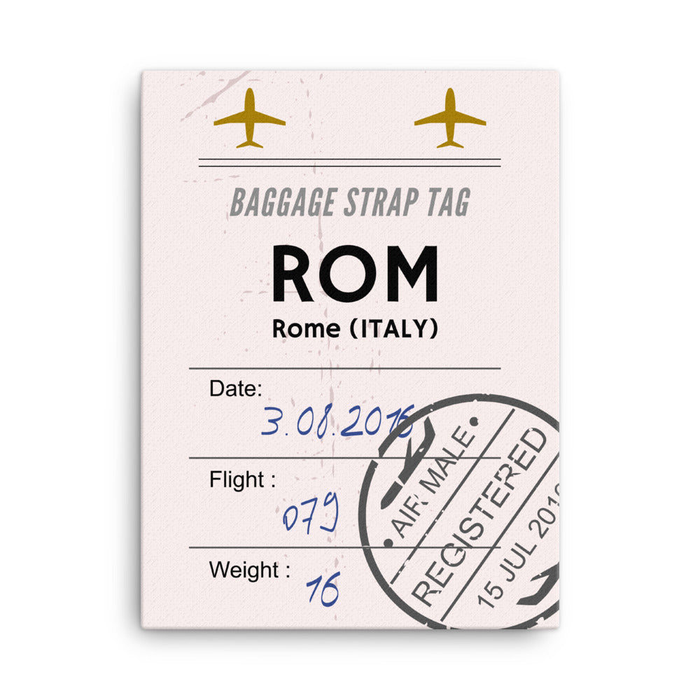 Rome Luggage Tag | Canvas Print - MAROON VAULT STUDIO