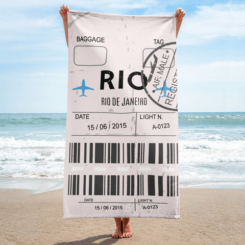 Rio De Janeiro Luggage Tag | Beach Towel - MAROON VAULT STUDIO
