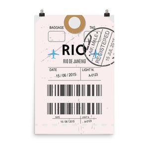 Rio De Janeiro Luggage Tag | Poster - Photo Quality Paper - MAROON VAULT STUDIO
