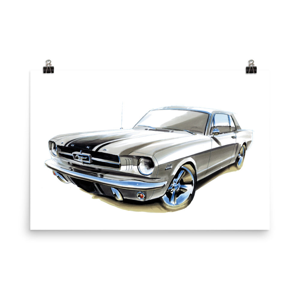 Classic Mustang | Poster - Reproduction of Original Artwork by Our Designers - MAROON VAULT STUDIO