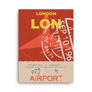 London Luggage Tag | Canvas Print - MAROON VAULT STUDIO