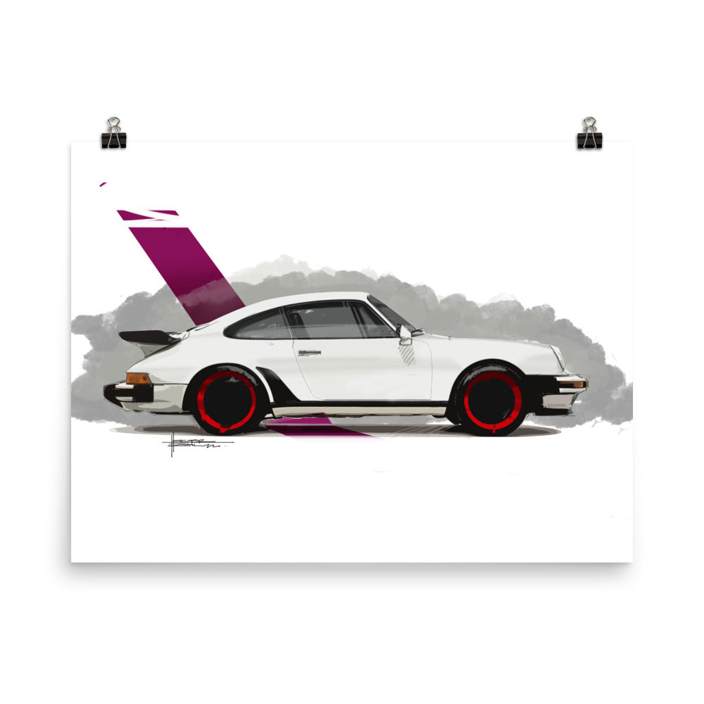 Classic 911 - White | Poster - Reproduction of our Original Artwork by Our Designers - MAROON VAULT STUDIO