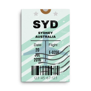 Sydney Luggage Tag | Canvas Print - MAROON VAULT STUDIO