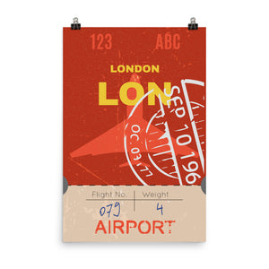 London Luggage Tag | Poster - Photo Quality Paper - MAROON VAULT STUDIO