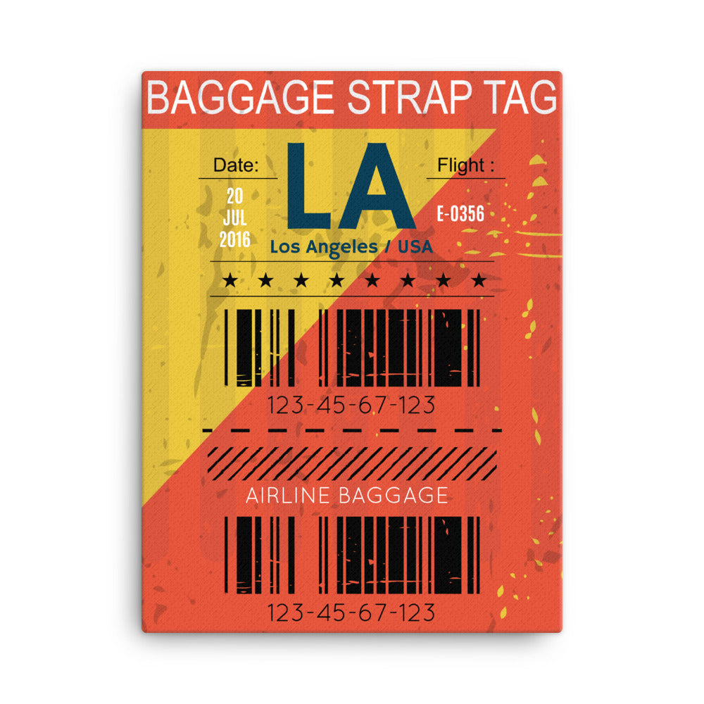 Los Angeles Luggage Tag | Canvas Print - MAROON VAULT STUDIO