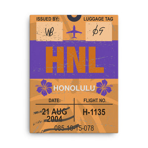 Honolulu Luggage Tag | Canvas Print - MAROON VAULT STUDIO