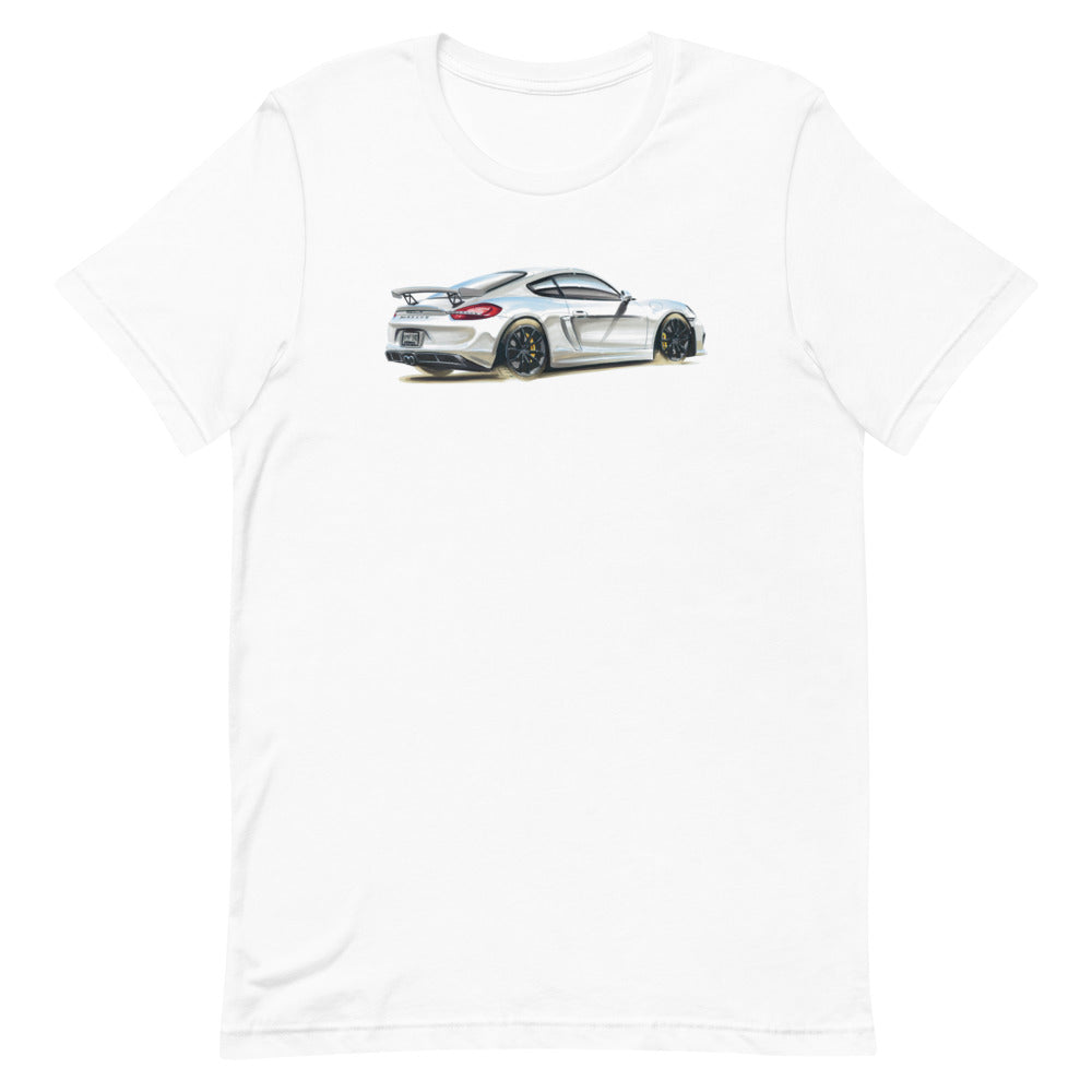 Cayman GT4 | Short-Sleeve Unisex T-Shirt - Original Artwork by Our Designers - MAROON VAULT STUDIO