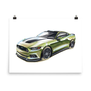 Mustang | Poster - Reproduction of Original Artwork by Our Designers - MAROON VAULT STUDIO
